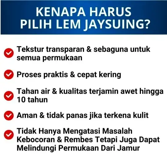 Keunggulan Pelapis Bening Anti Bocor
